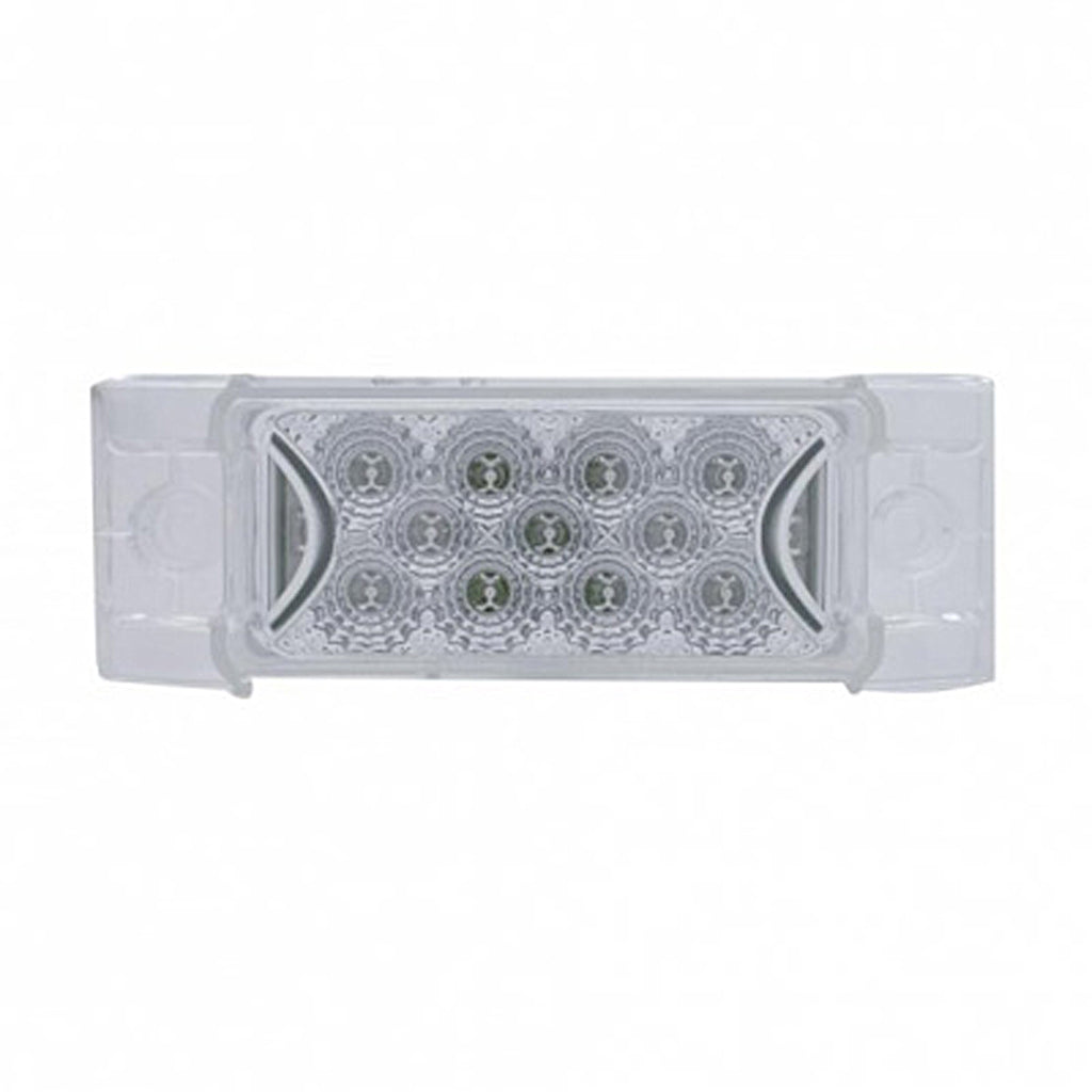 13 LED Reflector Rectangular Clearance/Marker Light - Amber or Red LEDs (Clear Lens)