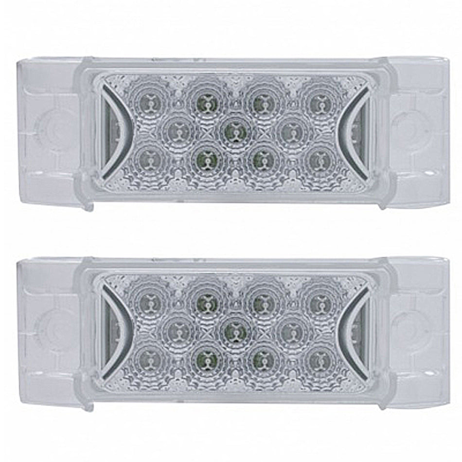 13 LED Reflector Rectangular Clearance/Marker Light - Amber or Red LEDs (Clear Lens)