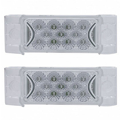 13 LED Reflector Rectangular Clearance/Marker Light - Amber or Red LEDs (Clear Lens)