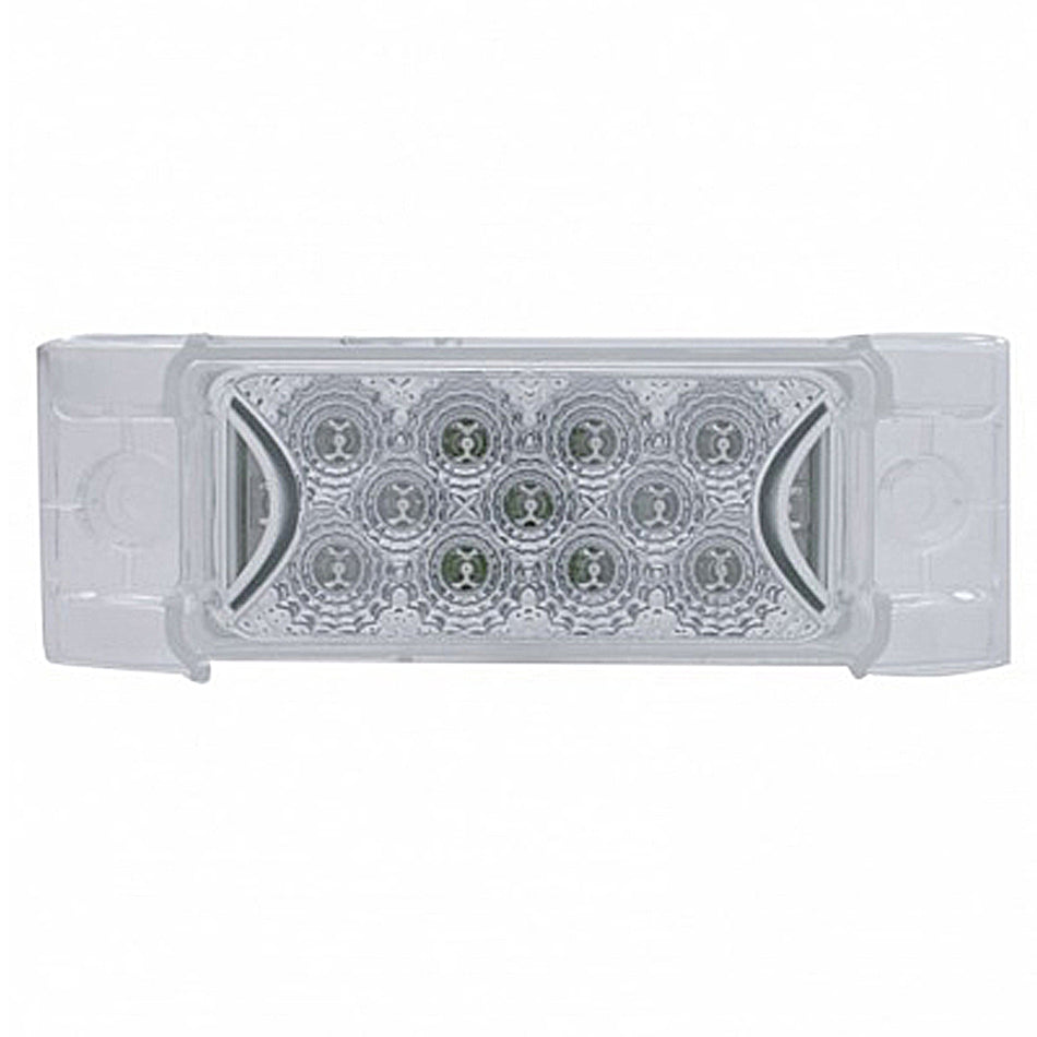 13 LED Reflector Rectangular Clearance/Marker Light - Amber or Red LEDs (Clear Lens)