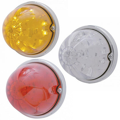 17 LED Watermelon Flush Mount Kit With Low Profile Bezel - Amber or Red LEDs (Amber, Red or Clear Lens)