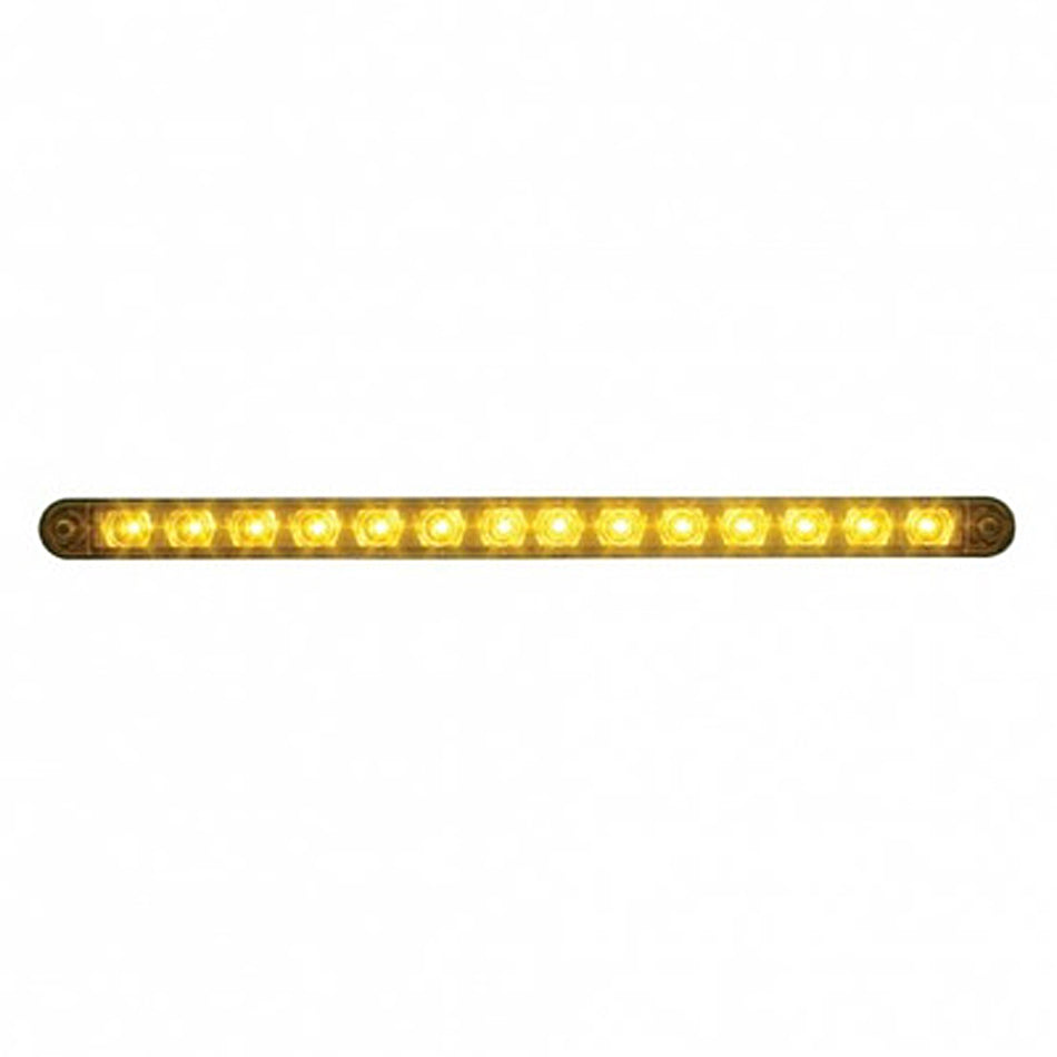 United Pacific - 14 LED 12" Turn Signal Light Bar With Bezel - Amber LEDs (Amber or Clear Lens)