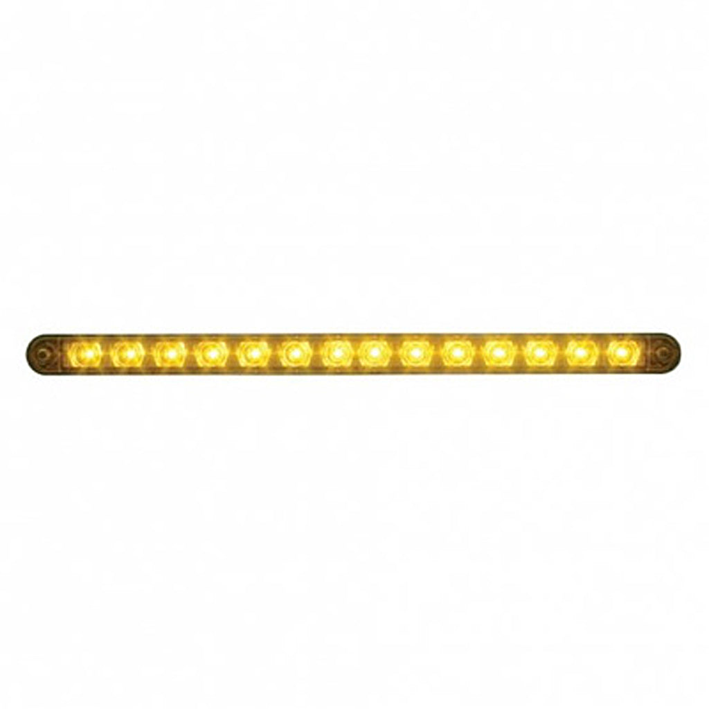 United Pacific - 14 LED 12" Turn Signal Light Bar With Bezel - Amber LEDs (Amber or Clear Lens)