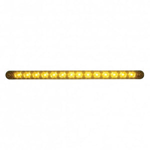 United Pacific - 14 LED 12" Turn Signal Light Bar With Bezel - Amber LEDs (Amber or Clear Lens)