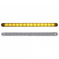United Pacific - 14 LED 12" Turn Signal Light Bar With Bezel - Amber LEDs (Amber or Clear Lens)