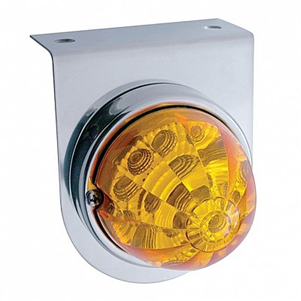 Stainless Light Bracket With 17 LED Watermelon Reflector Light - Amber LEDs (Amber or Clear Lens)