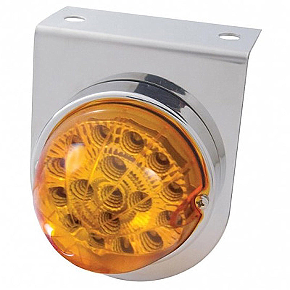 Stainless Light Bracket With 17 LED Clear Reflector Light - Amber LEDs (Amber or Clear Lens)