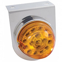Stainless Light Bracket With 17 LED Dual Function Clear Reflector Light - Amber LEDs (Amber Lens)