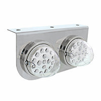 Stainless Light Bracket With 2X 17 LED Watermelon Reflector Lights - Amber LEDs (Amber or Clear Lens)