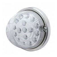 17 LED Watermelon Clear Reflector Flush Mount Kit With Low Profile Bezel - Amber or Red LEDs (Amber, Red or Clear Lens)