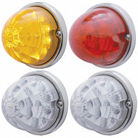 17 LED Reflector Watermelon Flush Mount Kit With Low Profile Bezel - Amber or Red LEDs (Amber, Red or Clear Lens)