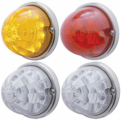 17 LED Reflector Watermelon Flush Mount Kit With Low Profile Bezel - Amber or Red LEDs (Amber, Red or Clear Lens)