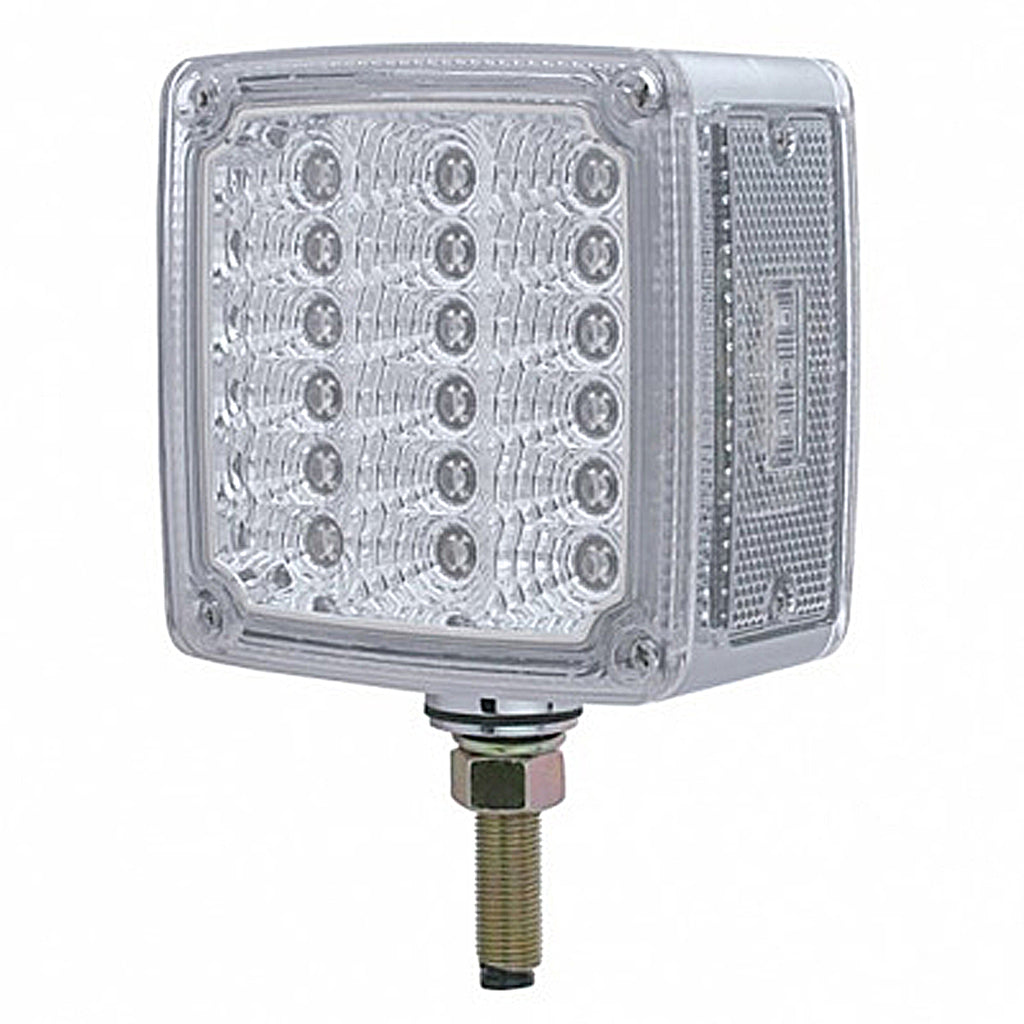 39 LED Reflector Double Face Turn Signal Light (Driver or Passenger Side) - Amber & Red LEDs (Clear Lens)