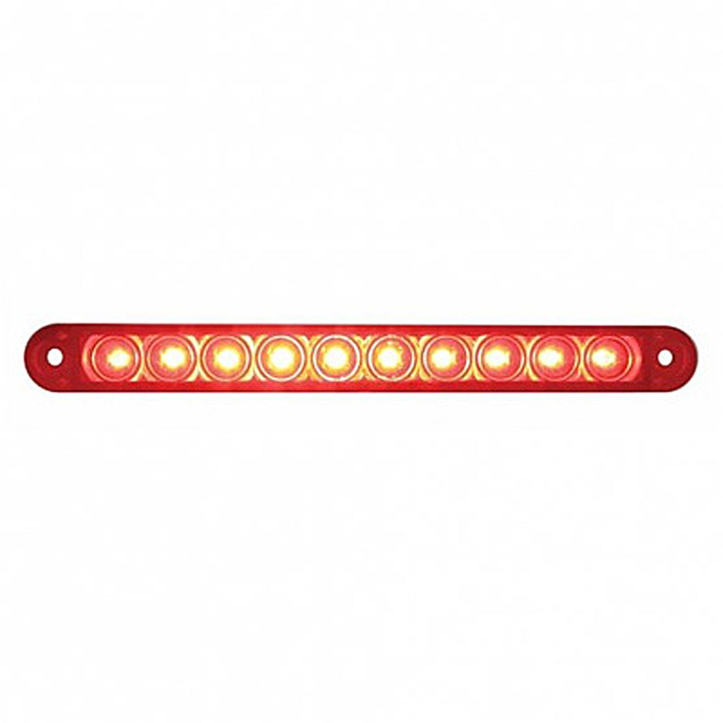 10 LED 6-1/2" Stop, Turn & Tail Light Bar Only - Red or Amber LEDs (Red or Clear Lens)