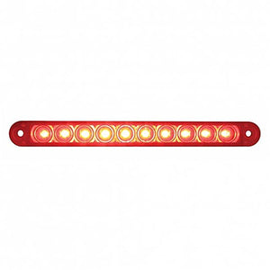 10 LED 6-1/2" Stop, Turn & Tail Light Bar Only - Red or Amber LEDs (Red or Clear Lens)