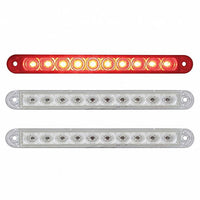 10 LED 6-1/2" Stop, Turn & Tail Light Bar Only - Red or Amber LEDs (Red or Clear Lens)