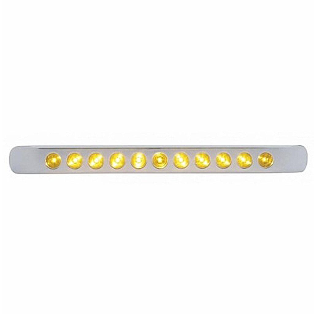 11 LED 17" Turn Signal Light Bar With Bezel - Amber or Red LEDs (Amber, Red or Clear Lens)