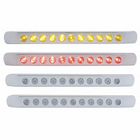 11 LED 17" Turn Signal Light Bar With Bezel - Amber or Red LEDs (Amber, Red or Clear Lens)