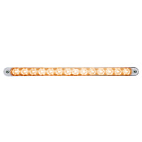 14 LED 12" Auxiliary strip Light With Bezel - Amber or Red LEDs (Chrome Lens)