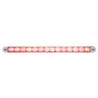 14 LED 12" Auxiliary strip Light With Bezel - Amber or Red LEDs (Chrome Lens)
