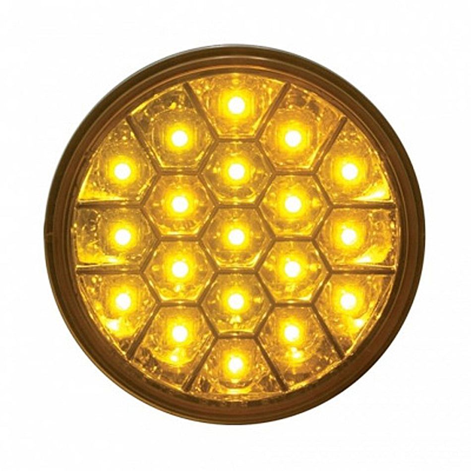 19 LED 4" Reflector Turn Signal Light - Amber or Red LEDs (Amber or Clear Lens)