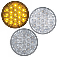 19 LED 4" Reflector Turn Signal Light - Amber or Red LEDs (Amber or Clear Lens)