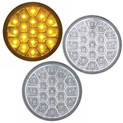 19 LED 4" Reflector Turn Signal Light - Amber or Red LEDs (Amber or Clear Lens)
