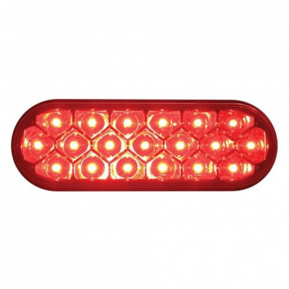 19 LED 6" Oval Reflector Stop, Turn & Tail Light - Red or Amber LEDs (Red, Amber or Clear Lens)