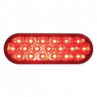 19 LED 6" Oval Reflector Stop, Turn & Tail Light - Red or Amber LEDs (Red, Amber or Clear Lens)