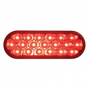 19 LED 6" Oval Reflector Stop, Turn & Tail Light - Red or Amber LEDs (Red, Amber or Clear Lens)