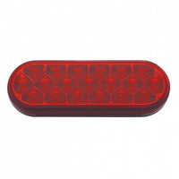 19 LED 6" Oval Reflector Stop, Turn & Tail Light - Red or Amber LEDs (Red, Amber or Clear Lens)