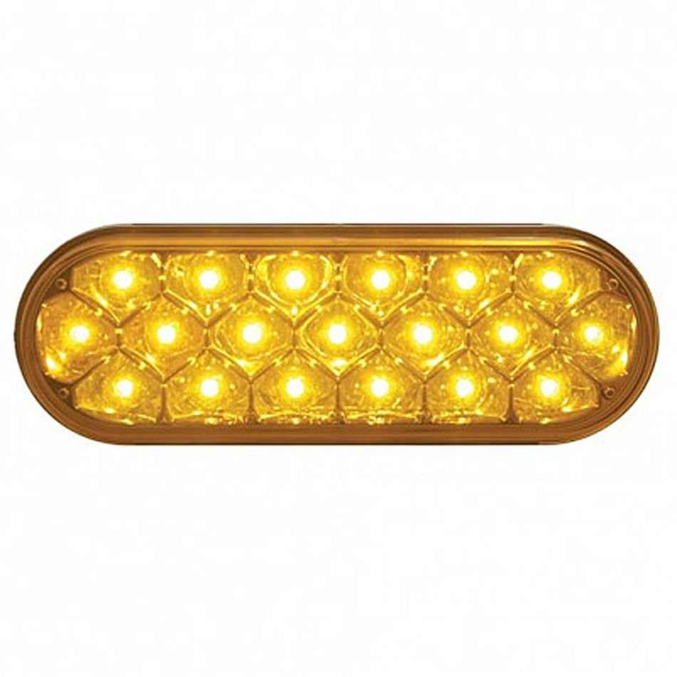 19 LED 6" Oval Reflector Stop, Turn & Tail Light - Red or Amber LEDs (Red, Amber or Clear Lens)