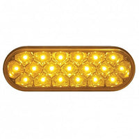 19 LED 6" Oval Reflector Stop, Turn & Tail Light - Red or Amber LEDs (Red, Amber or Clear Lens)