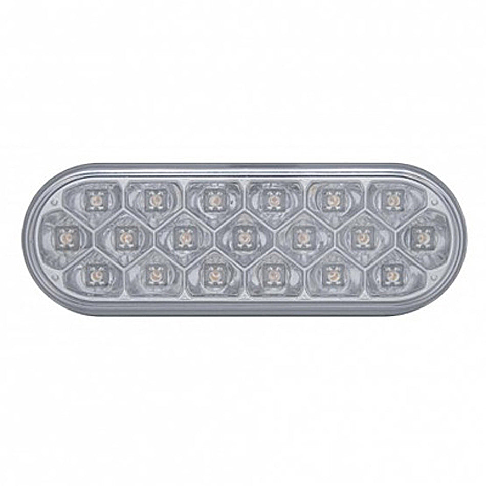19 LED 6" Oval Reflector Stop, Turn & Tail Light - Red or Amber LEDs (Red, Amber or Clear Lens)
