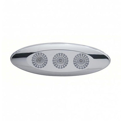 3 LED Slim Profile Reflector Clearance/Marker Light - Amber LEDs (Clear Lens)