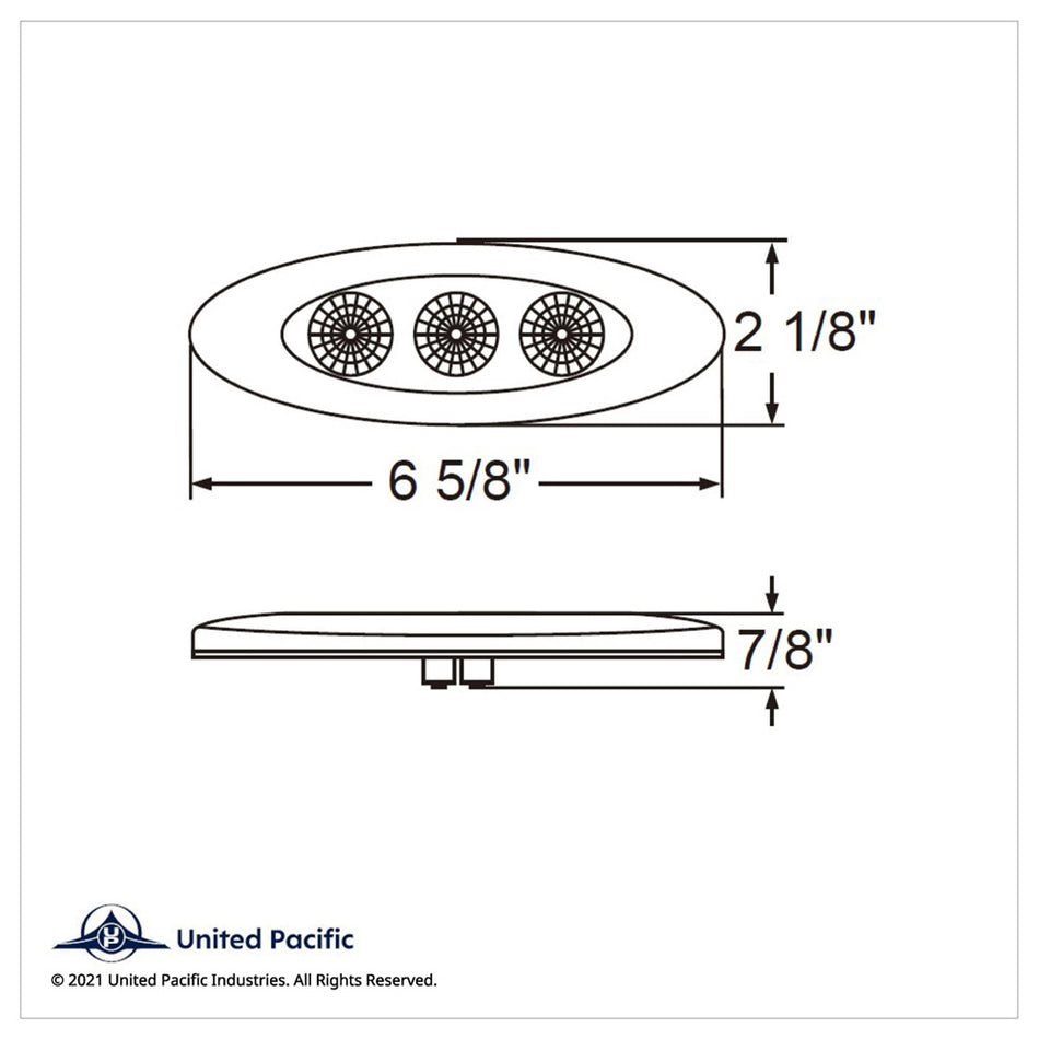 3 LED Slim Profile Reflector Clearance/Marker Light - Amber LEDs (Clear Lens)