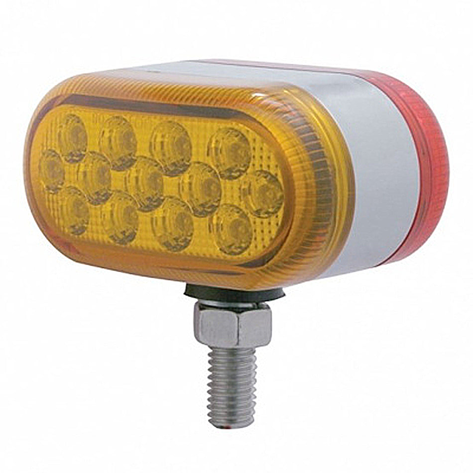 26 LED Dual Function Reflector Double Face Oval Light - Amber & Red LEDs (Amber & Red or Clear Lens)
