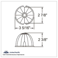 United Pacific - 17 LED Dual Function Watermelon Cab Light - Amber LEDs (Amber Lens)