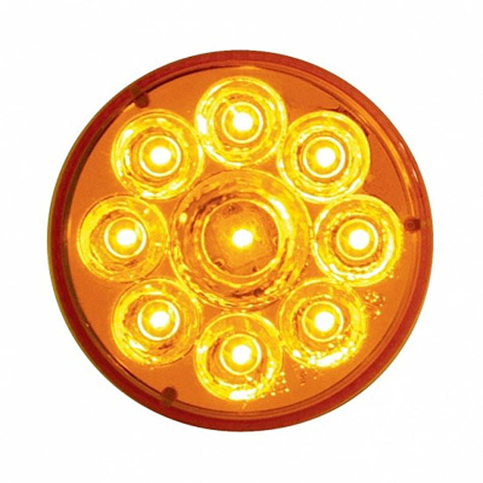 9 LED 2-1/2" Round Pure Reflector Clearance/Marker Light - Amber or Red LEDs (Amber, Red or Clear Lens)