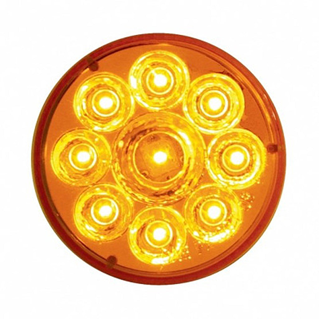 9 LED 2-1/2" Round Pure Reflector Clearance/Marker Light - Amber or Red LEDs (Amber, Red or Clear Lens)