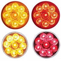 9 LED 2-1/2" Round Pure Reflector Clearance/Marker Light - Amber or Red LEDs (Amber, Red or Clear Lens)