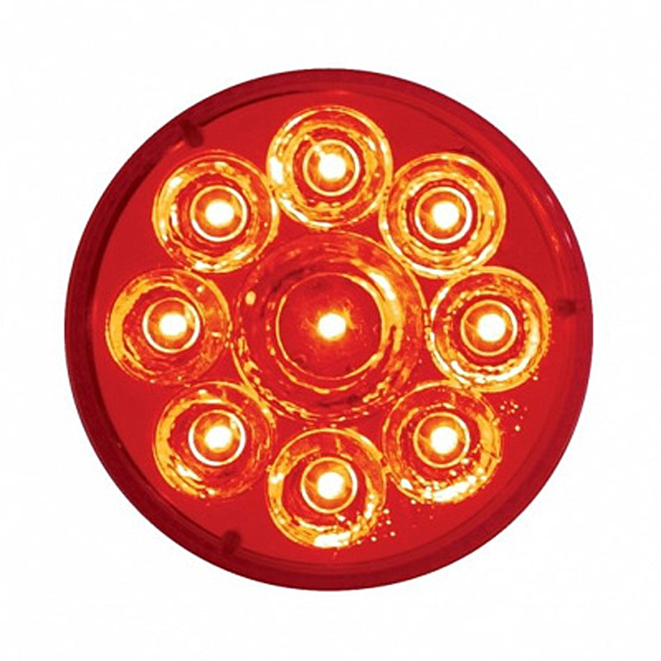 9 LED 2-1/2" Round Pure Reflector Clearance/Marker Light - Amber or Red LEDs (Amber, Red or Clear Lens)