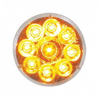 9 LED 2-1/2" Round Pure Reflector Clearance/Marker Light - Amber or Red LEDs (Amber, Red or Clear Lens)