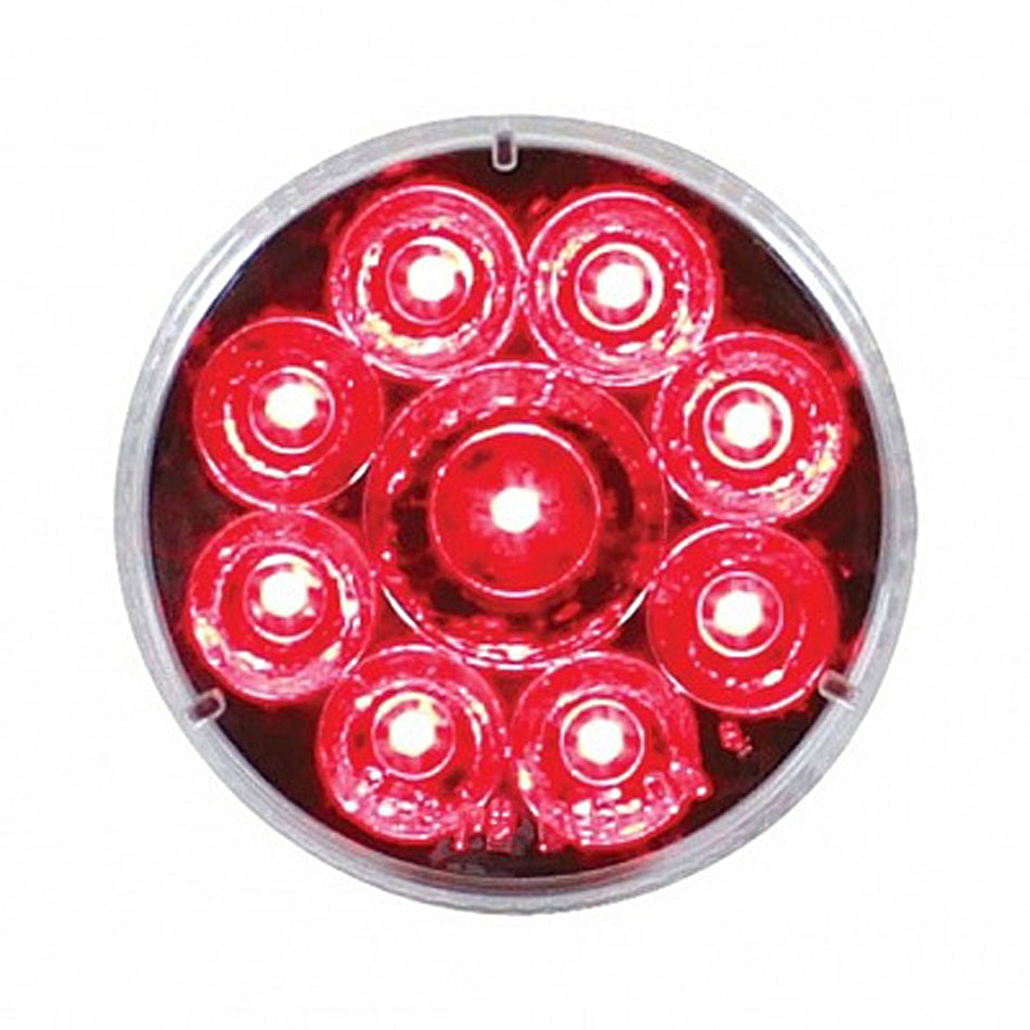 9 LED 2-1/2" Round Pure Reflector Clearance/Marker Light - Amber or Red LEDs (Amber, Red or Clear Lens)