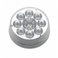 9 LED 2-1/2" Round Pure Reflector Clearance/Marker Light - Amber or Red LEDs (Amber, Red or Clear Lens)