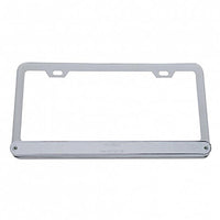 Chrome License Plate Frame With 14 LED 12" Light Bar - Amber or Red LEDs (Amber, Red, Clear or Chrome Lens)