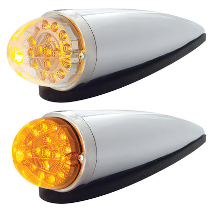 17 LED Dual Function Watermelon Clear Reflector Cab Light Kit - Amber LEDs (Amber or Clear Lens)