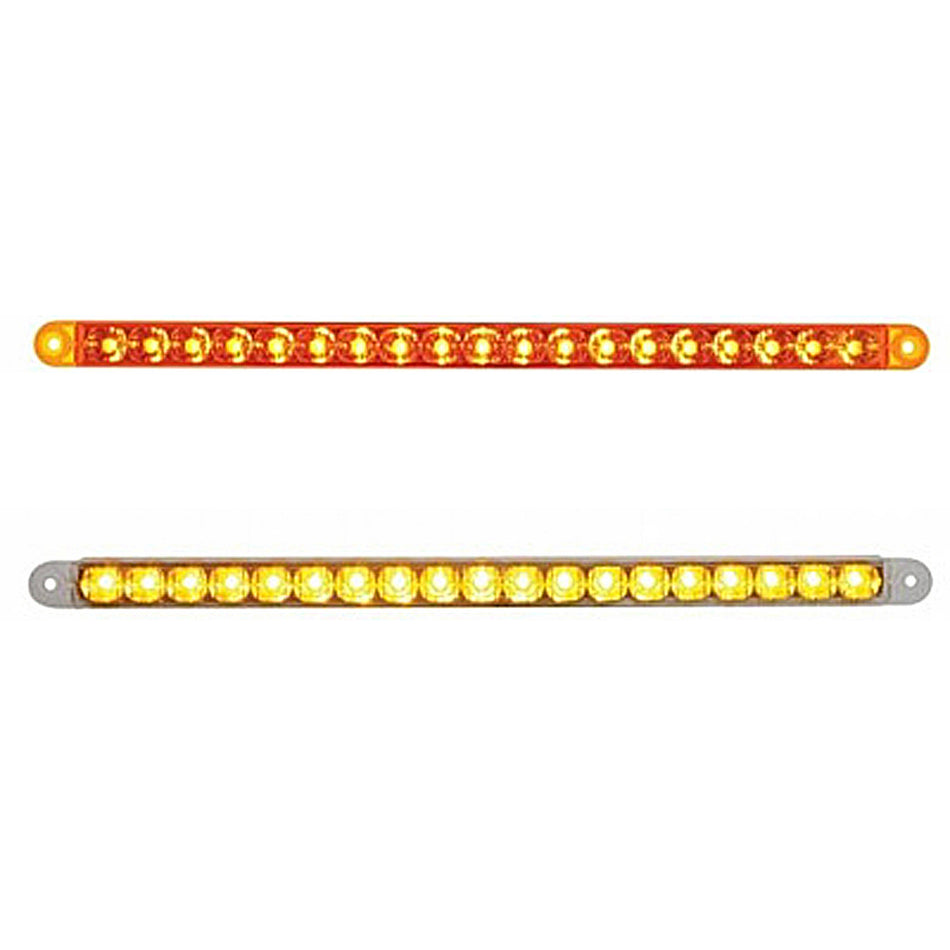 19 LED 12" Reflector Turn Signal Light Bar - Amber LEDs (Amber or Clear Lens)
