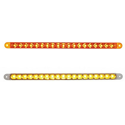 19 LED 12" Reflector Turn Signal Light Bar - Amber LEDs (Amber or Clear Lens)
