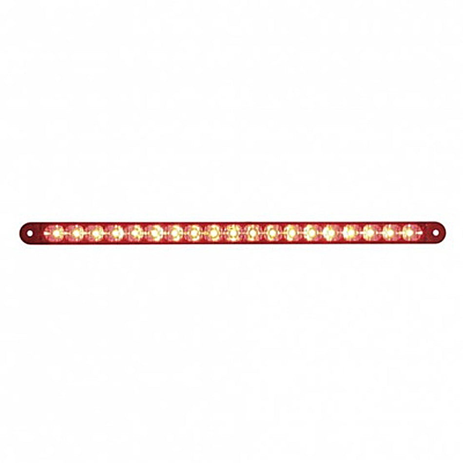 19 LED 12" Reflector Stop, Turn & Tail Light Bar - Red LEDs (Red or Clear Lens)